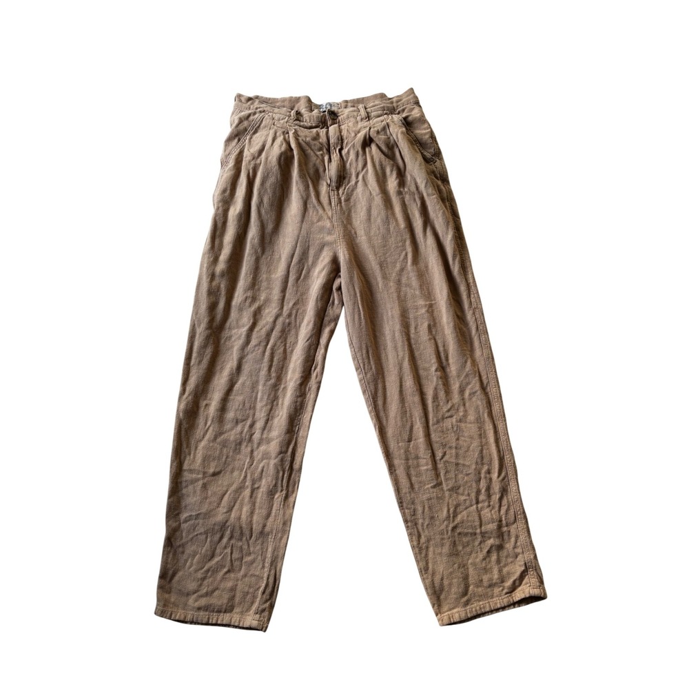 Free‎ People We The Free Womens Pants Size 30 Tan Linen Blend Boho Tapered Leg